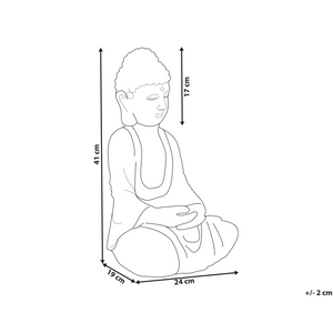Figurina decorativa Grigio MgO 41 cm Pezzo d'accento Budda Decorazione per interni esterni Soggiorno