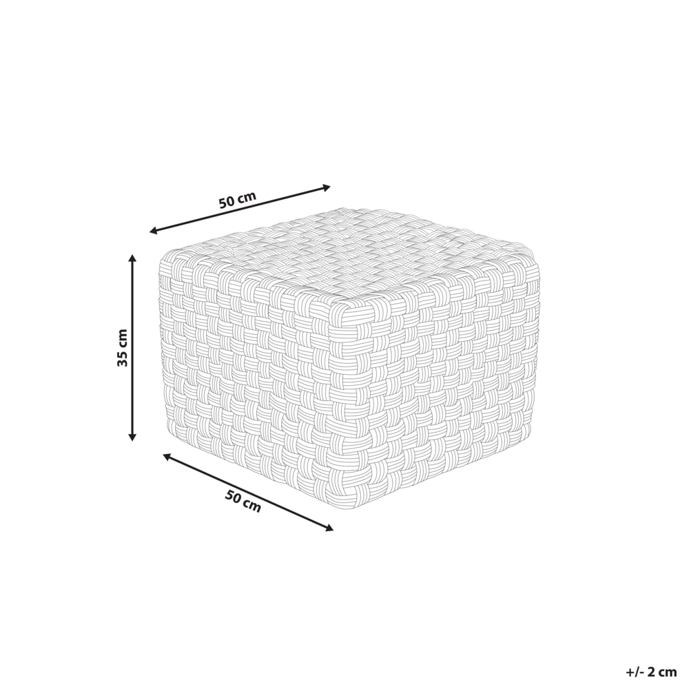 Pouf da giardino verde in materiale sintetico 50 x 50 cm Pouf da esterno intrecciato a mano in stile boho