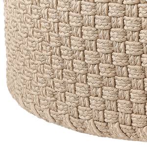Pouf da giardino Beige Materiale sintetico ⌀ 70 cm Pouf da esterno intrecciato a mano Stile Boho