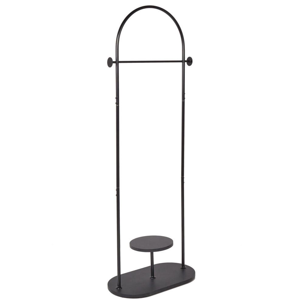 Appendiabiti in acciaio nero da 174 cm, indipendente, con struttura in metallo stile industriale moderno.