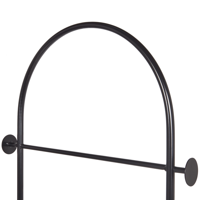 Appendiabiti in acciaio nero da 174 cm, indipendente, con struttura in metallo stile industriale moderno.