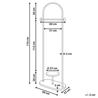 Appendiabiti in acciaio nero da 174 cm, indipendente, con struttura in metallo stile industriale moderno.