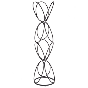 Appendiabiti in metallo nero da 160 cm, appendiabiti autoportante, industriale e moderno, pezzo d'arredamento per corridoio.