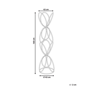 Appendiabiti in metallo nero da 160 cm, appendiabiti autoportante, industriale e moderno, pezzo d'arredamento per corridoio.
