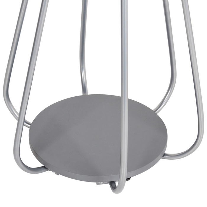 Appendiabiti in metallo argentato da 165 cm, appendiabiti autoportante, industriale e moderno, pezzo d'arredamento per corridoio.