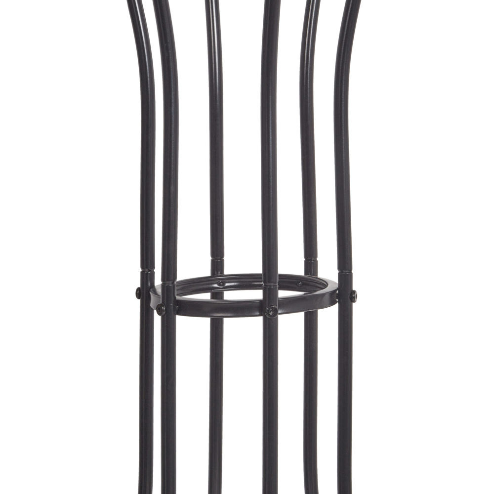 Appendiabiti in metallo argentato da 165 cm, appendiabiti autoportante, industriale e moderno, pezzo d'arredamento per corridoio.