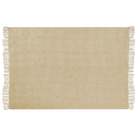 Coperta di cotone intrecciata con nappe 150 x 200 cm beige morbida classica