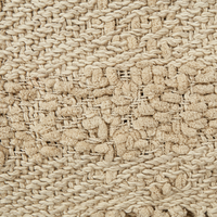 Coperta di cotone intrecciata con nappe 150 x 200 cm beige morbida classica