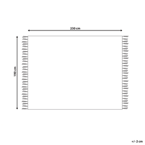 Coperta di cotone intrecciata con nappe 190 x 230 cm beige morbida classica