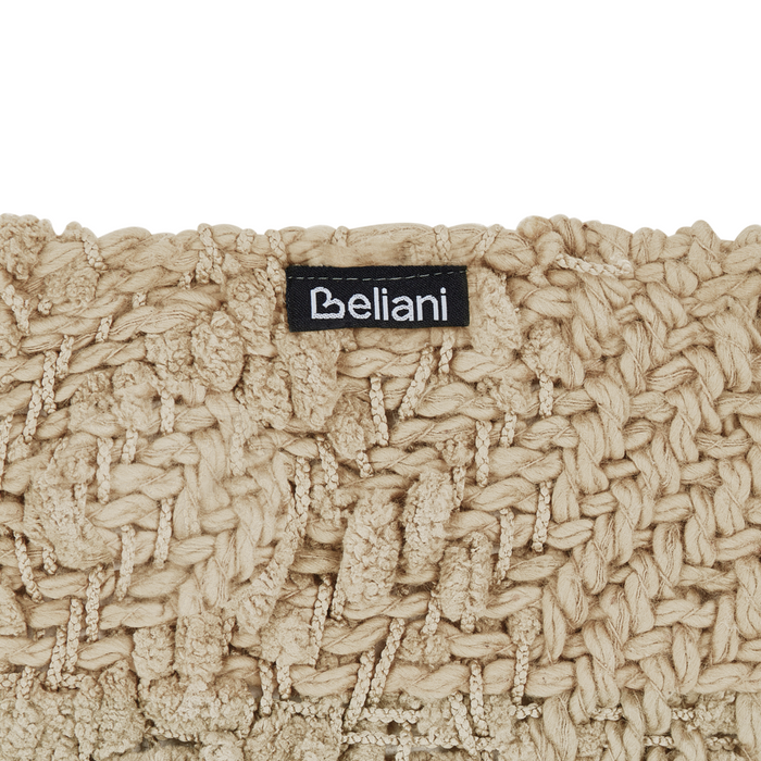 Coperta di cotone intrecciata con nappe 190 x 230 cm beige morbida classica