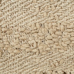 Coperta di cotone intrecciata con nappe 190 x 230 cm beige morbida classica