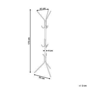Appendiabiti in metallo nero da 175 cm, appendiabiti autoportante, industriale e moderno, pezzo d'arredo per corridoio.