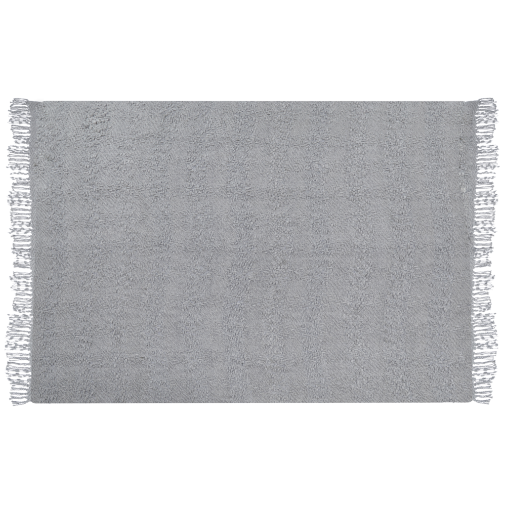 Coperta di cotone intrecciata con nappe grigio 150 x 200 cm morbida classica