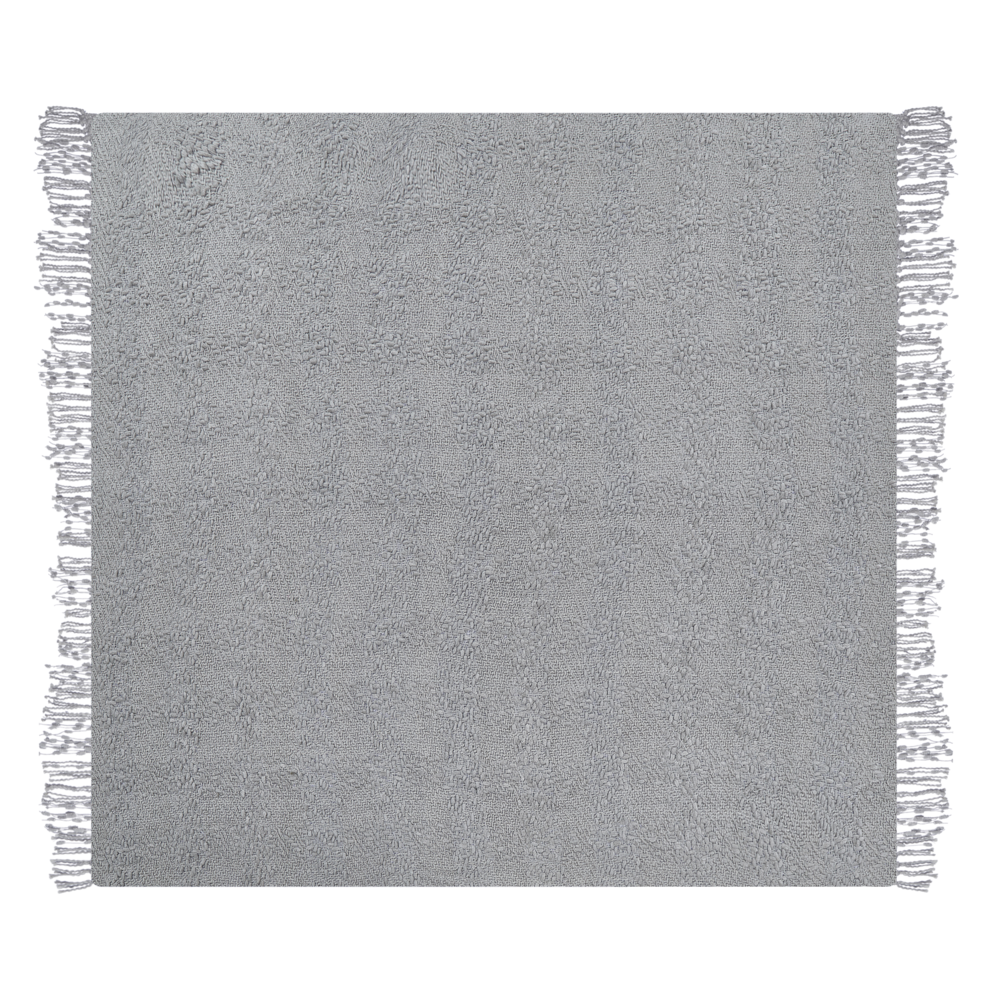 Coperta di cotone intrecciata con nappe 220 x 240 cm grigio morbida classica