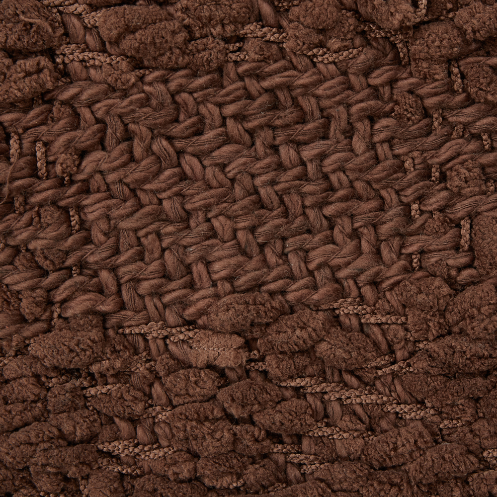 Coperta di cotone intrecciata con nappe marrone 200 x 220 cm morbida classica