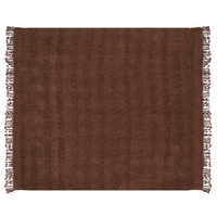 Coperta di cotone intrecciata con nappe marrone 220 x 240 cm verde morbida classica