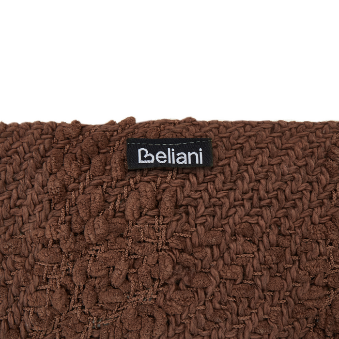 Coperta di cotone intrecciata con nappe marrone 220 x 240 cm verde morbida classica