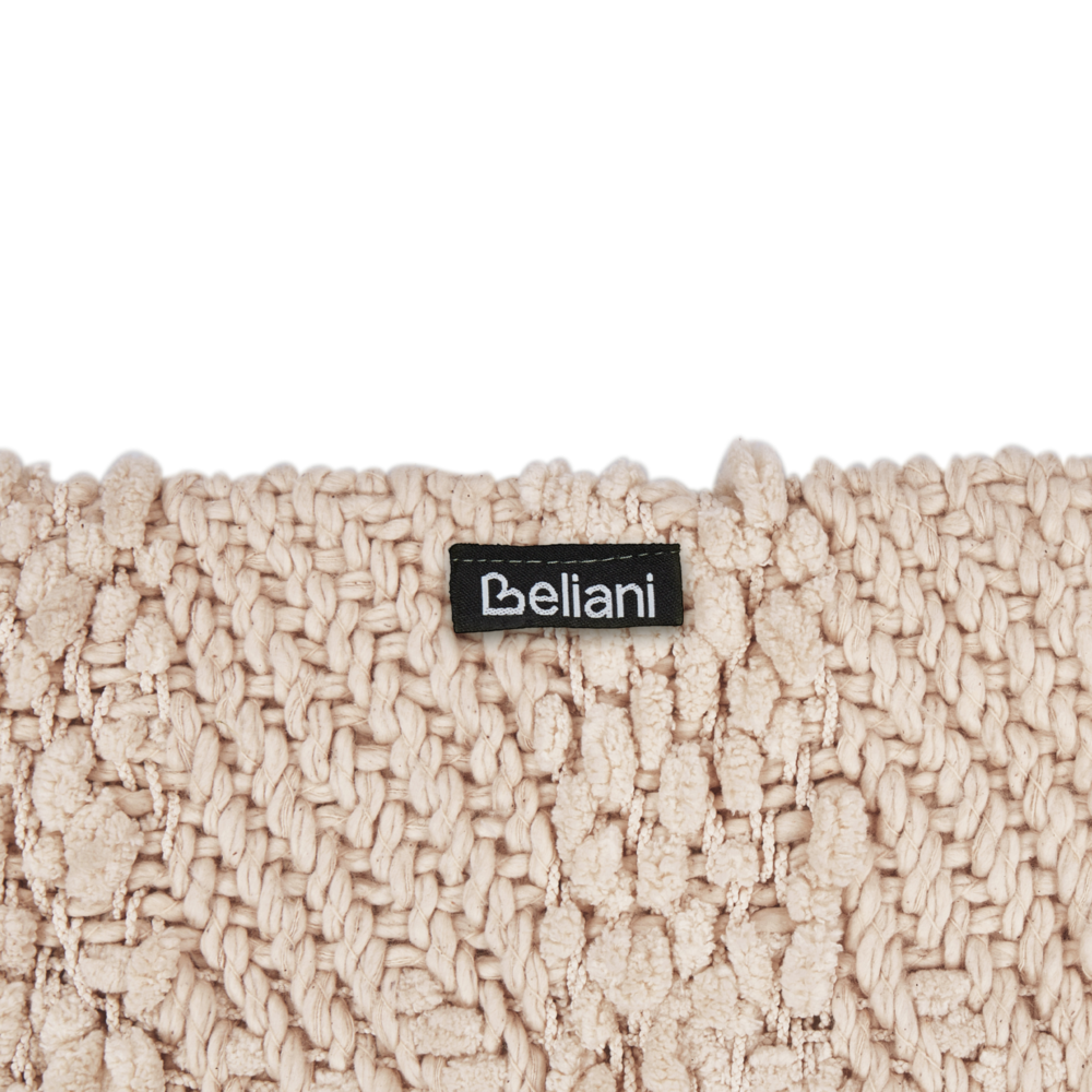 Coperta di cotone intrecciata con nappe 150 x 200 cm beige chiaro morbida classica