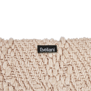 Coperta di cotone intrecciata con nappe  beige chiaro 200 x 220 cm morbida classica