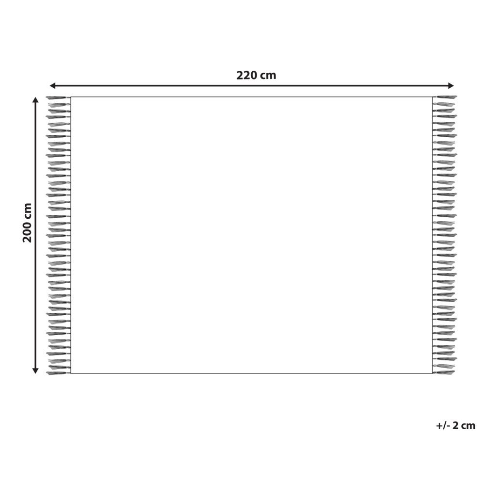 Coperta di cotone intrecciata con nappe verde 200 x 220 cm verde morbida classica