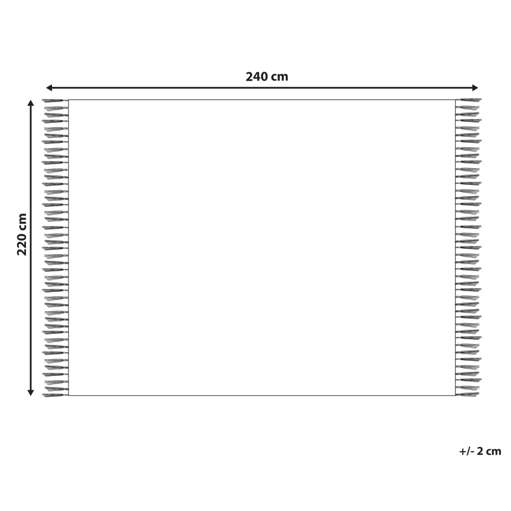 Coperta di cotone intrecciata con nappe verde 220 x 240 cm verde morbida classica