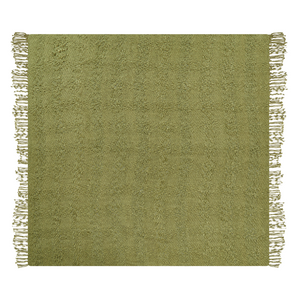 Coperta di cotone intrecciata con nappe verde 220 x 240 cm verde morbida classica