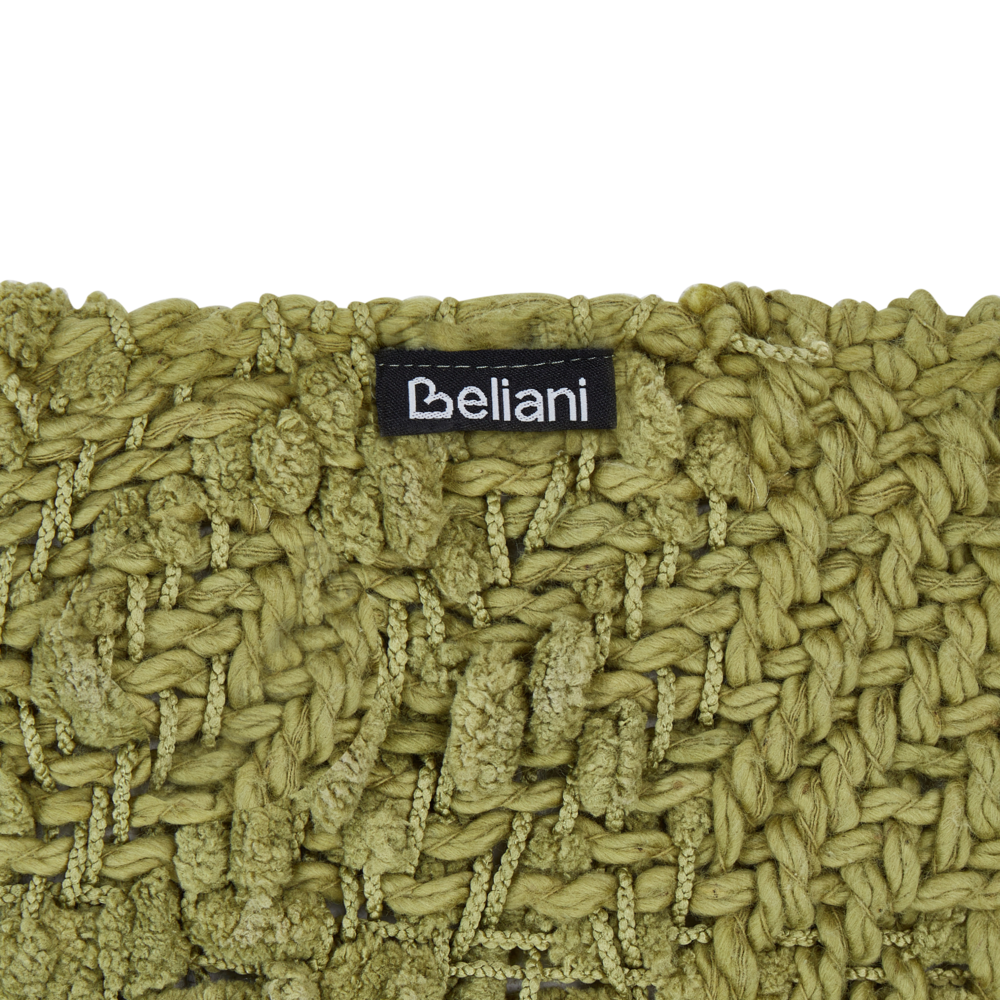 Coperta di cotone intrecciata con nappe verde 220 x 240 cm verde morbida classica
