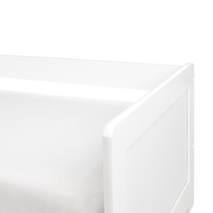 Letto a castello per bambini in legno di pino bianco struttura di dimensioni singole EU con telaio estraibile extra.