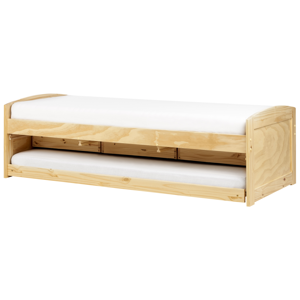 Letto estraibile per bambini in legno di pino chiaro UE a misura singola Telaio Extra Silde Out con cassetti di stoccaggio