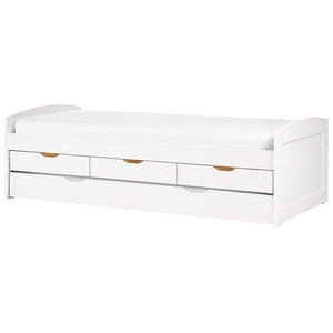 Letto estraibile per bambini in legno di pino bianco UE a misura singola Telaio Extra Silde Out con cassetti di stoccaggio