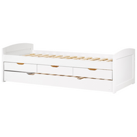 Letto estraibile per bambini in legno di pino bianco UE a misura singola Telaio Extra Silde Out con cassetti di stoccaggio