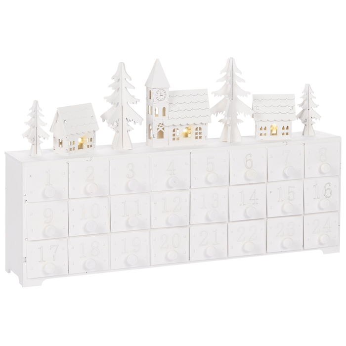 Decorazione natalizia acrilico calendario dell'avvento bianco stile moderno