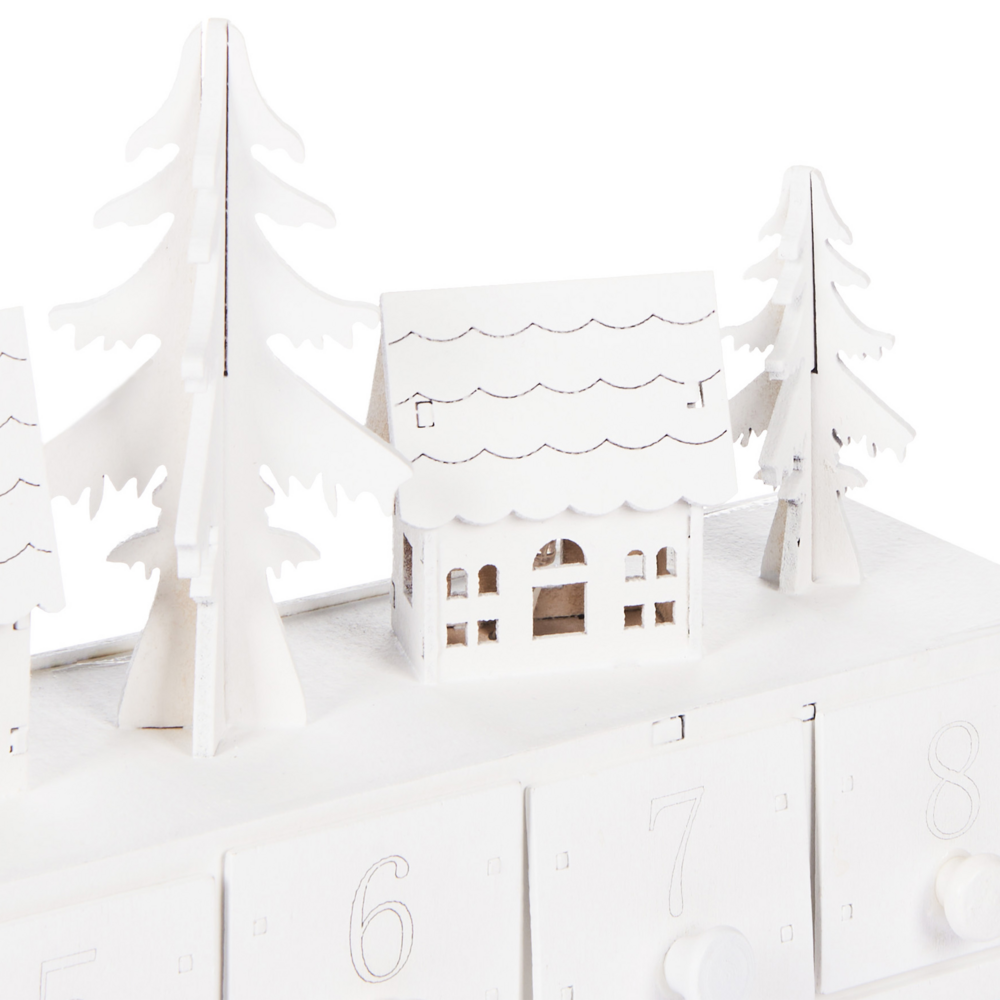 Decorazione natalizia acrilico calendario dell'avvento bianco stile moderno