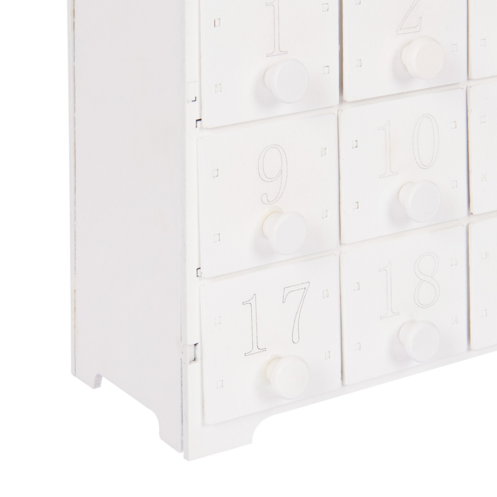 Decorazione natalizia acrilico calendario dell'avvento bianco stile moderno