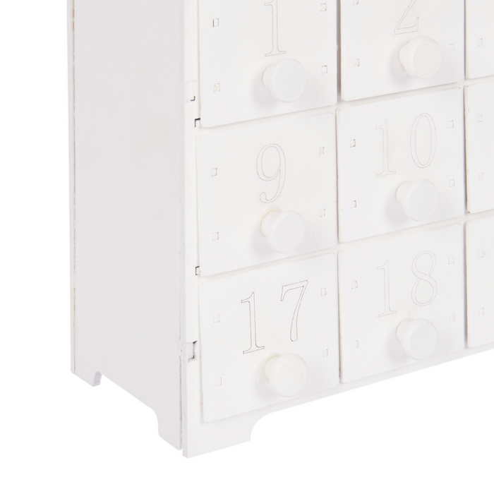 Decorazione natalizia acrilico calendario dell'avvento bianco stile moderno