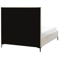 Set camera da letto con 2 Comodini in tessuto bouclè bianco sporco 140 x 200 cm stile moderno