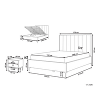 Set camera da letto con 2 Comodini in tessuto bouclè bianco sporco 160 x 200 cm stile moderno