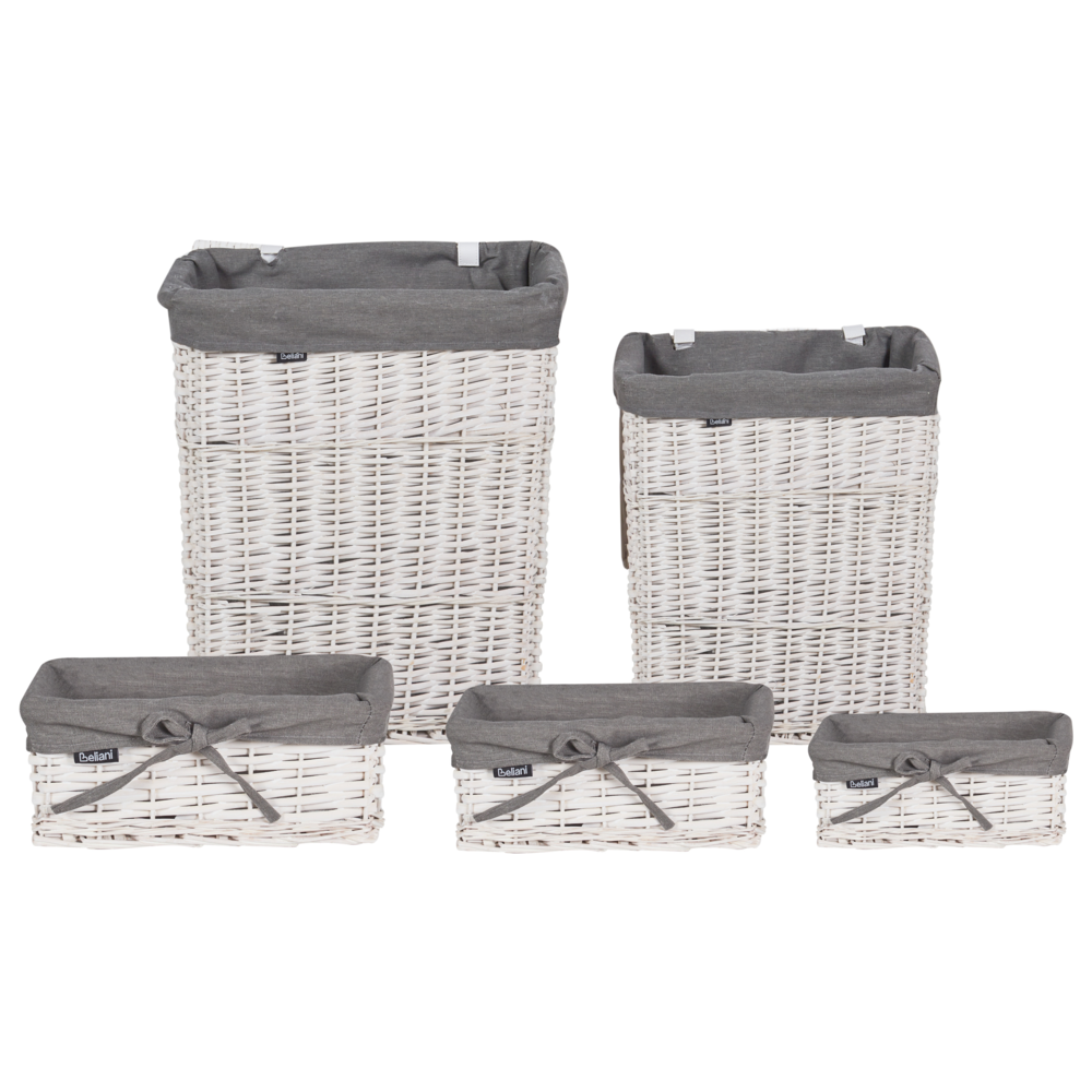 Cestino portaoggetti in bambù grigio con coperchio Cestino per biancheria Accessori pratici lavanderia bucato