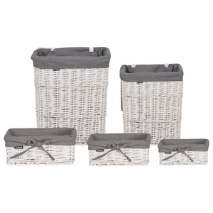 Cestino portaoggetti in bambù grigio con coperchio Cestino per biancheria Accessori pratici lavanderia bucato