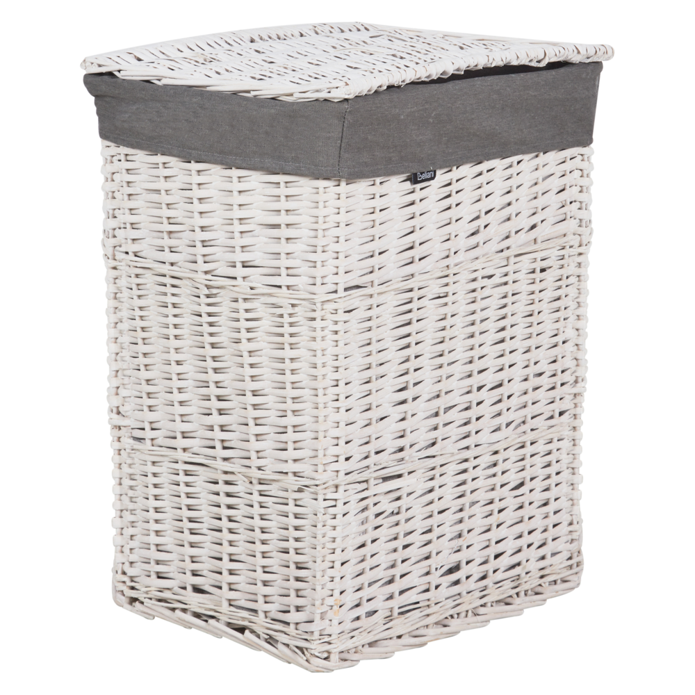 Cestino portaoggetti in bambù grigio con coperchio Cestino per biancheria Accessori pratici lavanderia bucato