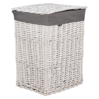 Cestino portaoggetti in bambù grigio con coperchio Cestino per biancheria Accessori pratici lavanderia bucato