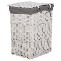 Cestino portaoggetti in bambù grigio con coperchio Cestino per biancheria Accessori pratici lavanderia bucato