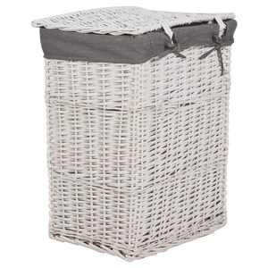 Cestino portaoggetti in bambù grigio con coperchio Cestino per biancheria Accessori pratici lavanderia bucato