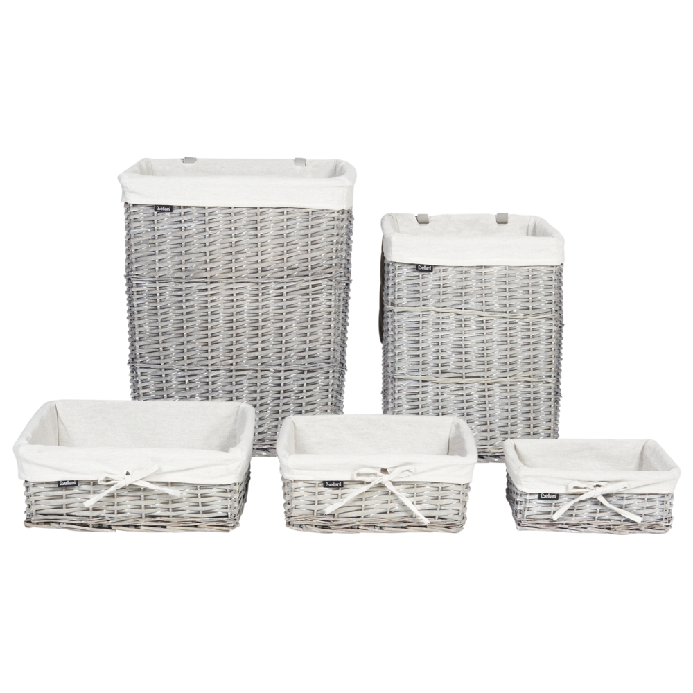 Cestino portaoggetti in bambù bianco con coperchio Cestino per biancheria Accessori pratici lavanderia bucato