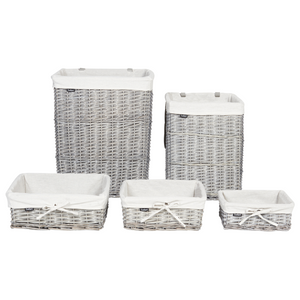 Cestino portaoggetti in bambù bianco con coperchio Cestino per biancheria Accessori pratici lavanderia bucato