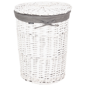 Set di 5 cesti per la biancheria in legno di salice moderno grigio stile moderno