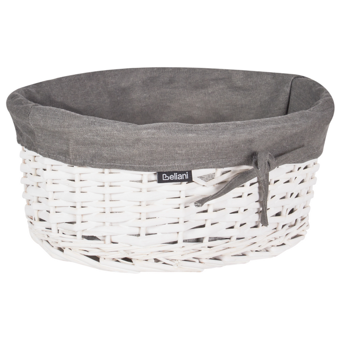 Set di 5 cesti per la biancheria in legno di salice moderno grigio stile moderno