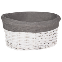 Set di 5 cesti per la biancheria in legno di salice moderno grigio stile moderno