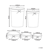 Set di 5 cesti per la biancheria in legno di salice moderno grigio stile moderno