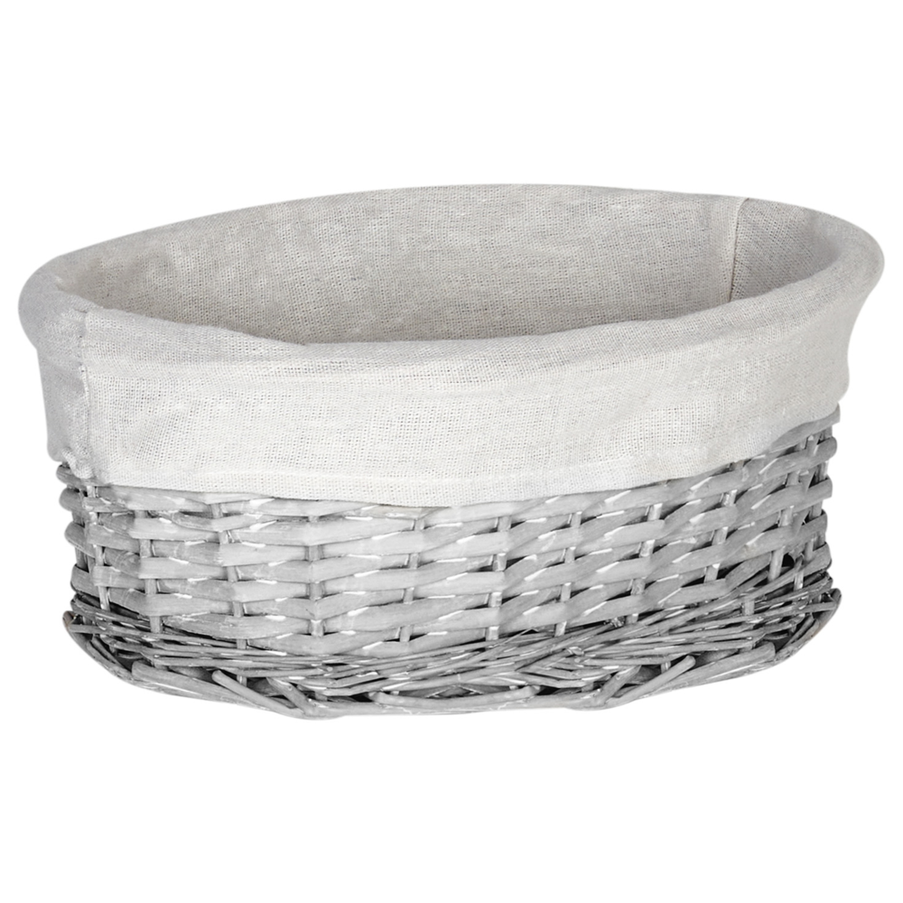 Set di 5 cesti per la biancheria in legno di salice moderno bianco stile moderno